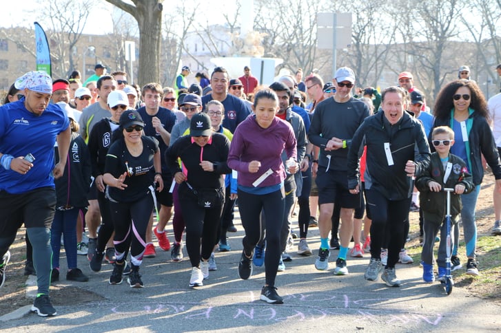 Runners at the first-ever NYRR Open Run at Lincoln Park in Jersey City, NJ