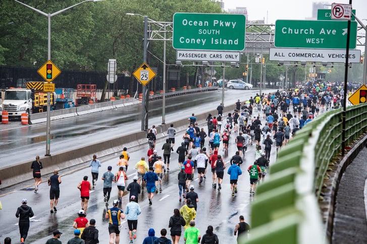 Brooklyn Half runners on Ocean Parkway
