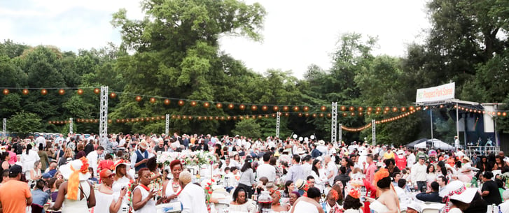 A garden party in Prospect Park