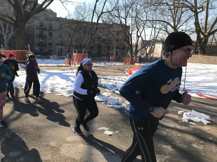 Open Run participant Luz Rocaa running in a park