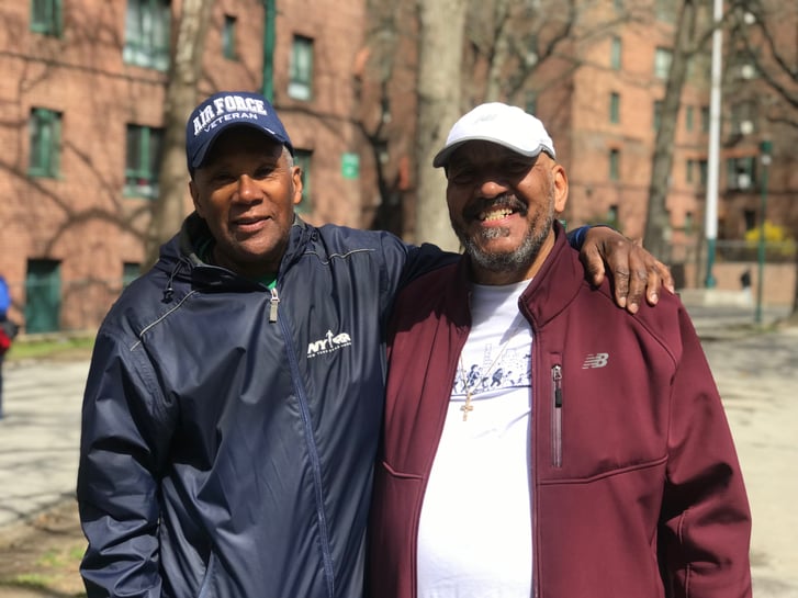 Juan Gonzalez with Mitchell Strong, Parkchester Striders coach.