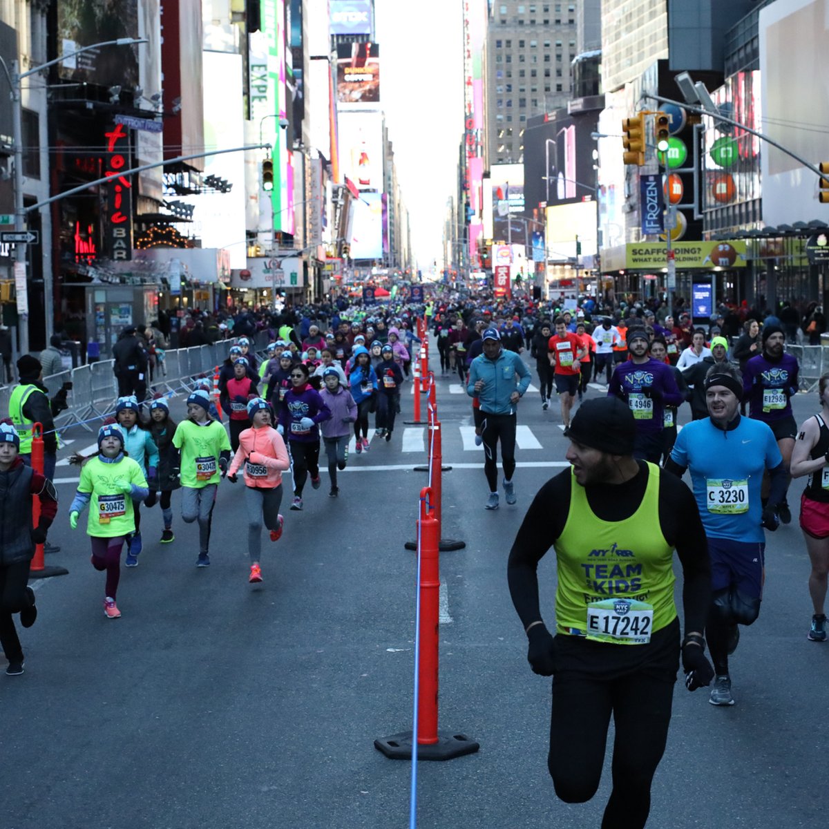 Runners in Times Square