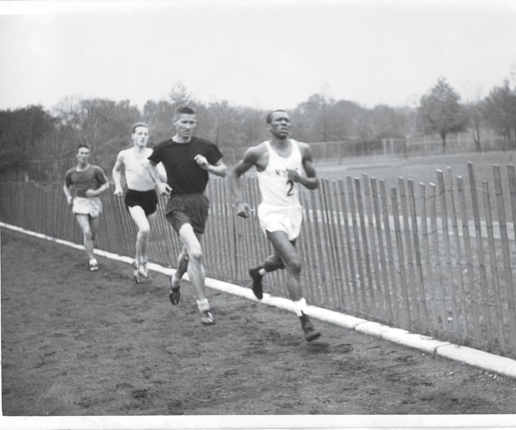 Ted Corbitt competing as a member of the New York Pioneer Club in the 1950s.