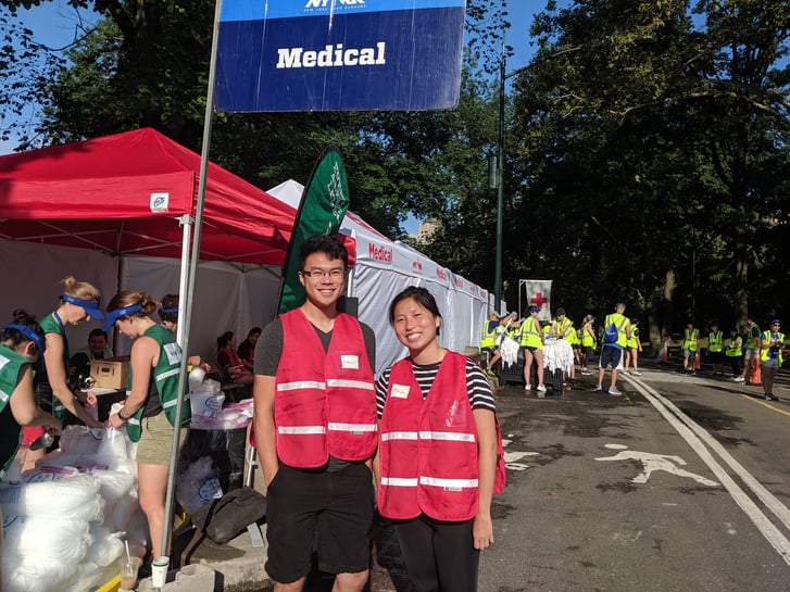 Two NYRR Medical volunteers