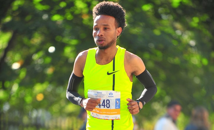 Diriba Degefa Yigezu of West Side Runners in the 2019 TCS New York City Marathon