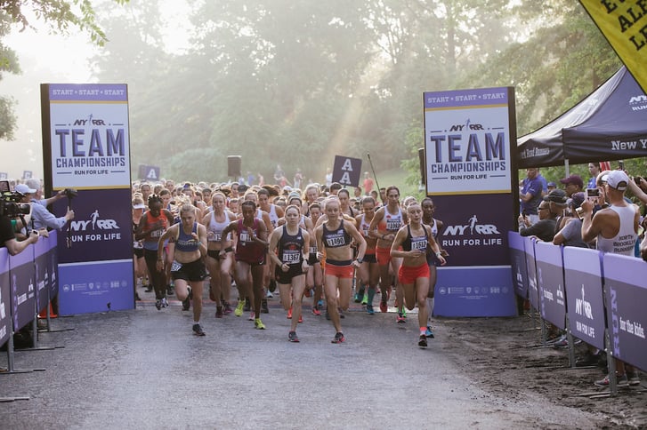 The start of the women's race at the 2018 NYRR Team Championships