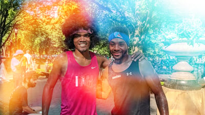 Retro runners Alex Abrante and Davon Singletary