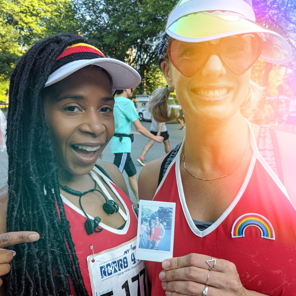 Retro runners Joy Harewood and Jill Peacock.