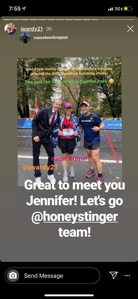 Screengrab of Jared Ward's Instagram story featuring Jennifer Pyun