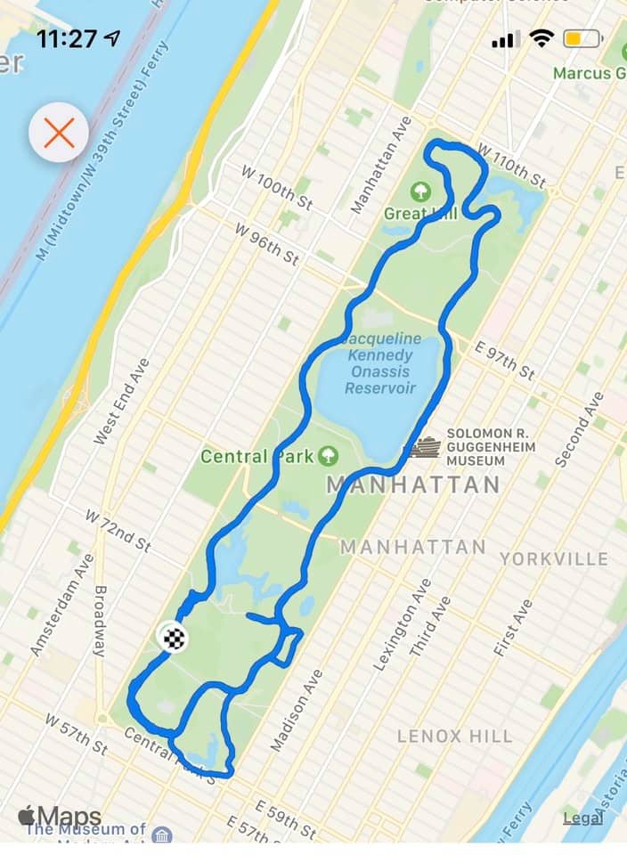 Jennifer Pyun's virtual marathon map