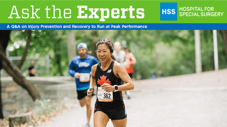 HSS Ask the Experts banner with woman runner