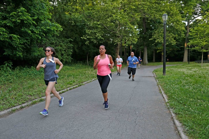 Runners in the NYRR Open Run at Pelham Bay Park
