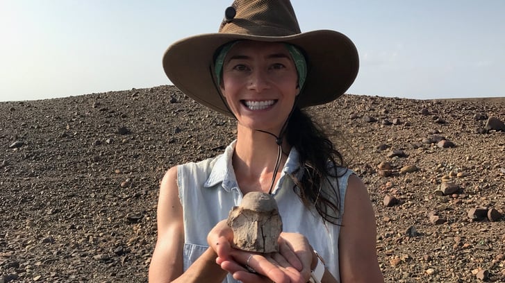 Local runner and assistant professor of anthropology at Stony Brook University Gabrielle Russo in the field in Africa