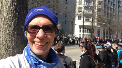 Gordon Bakoulis spectating 2020 US Olympic Marathon Trials