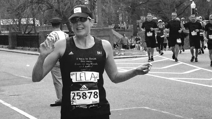 NYRR staffer Lela during her first half marathon