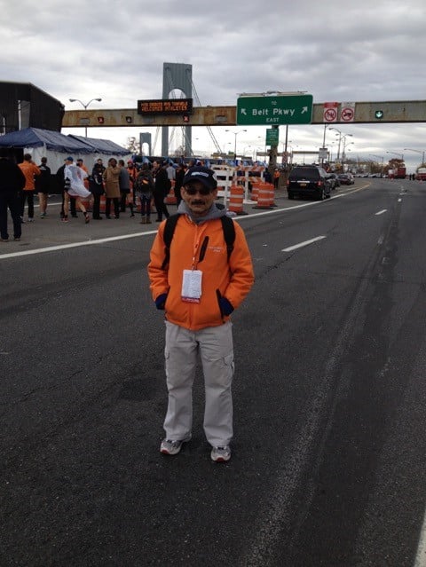 NYRR staff member Francisco at the finish line of a race