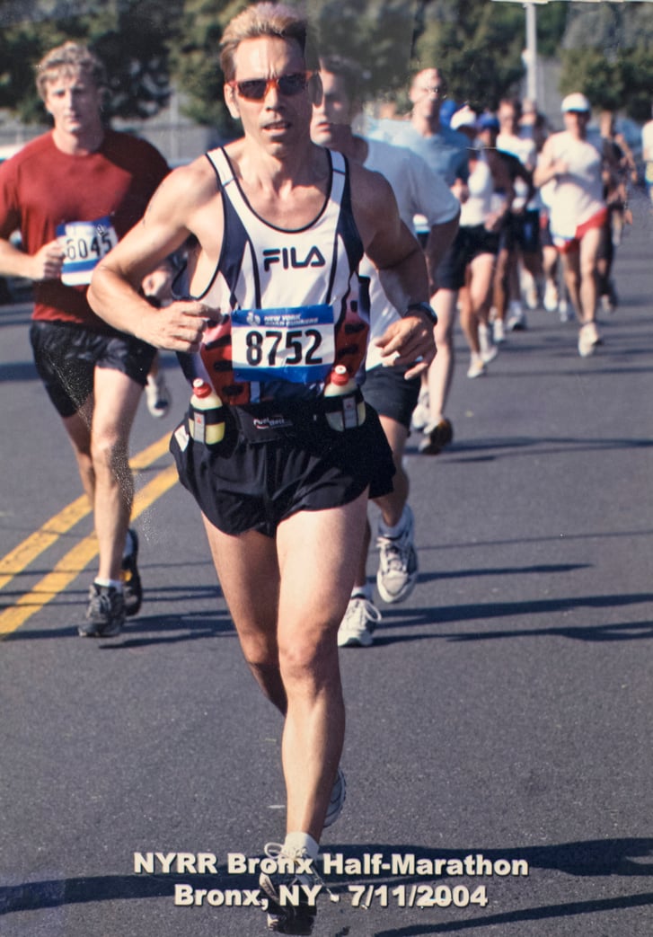 Peter Ciaccia running the Bronx Half Marathon in 2004
