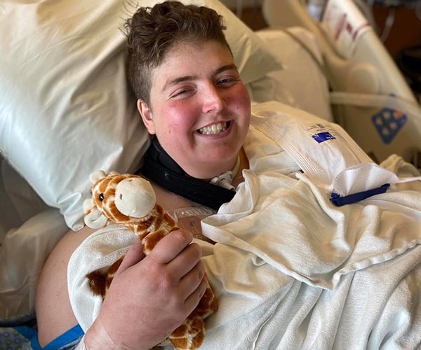 Julia Beckley recovering from surgery