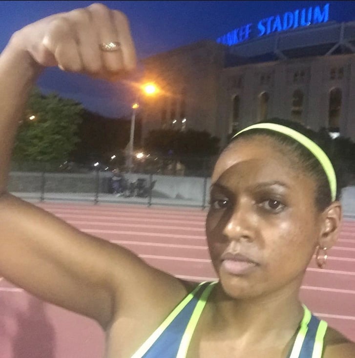 NYRR staffer at a track