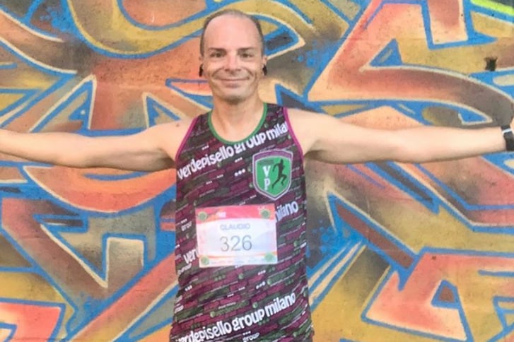Claudio Grassi after finishing a race
