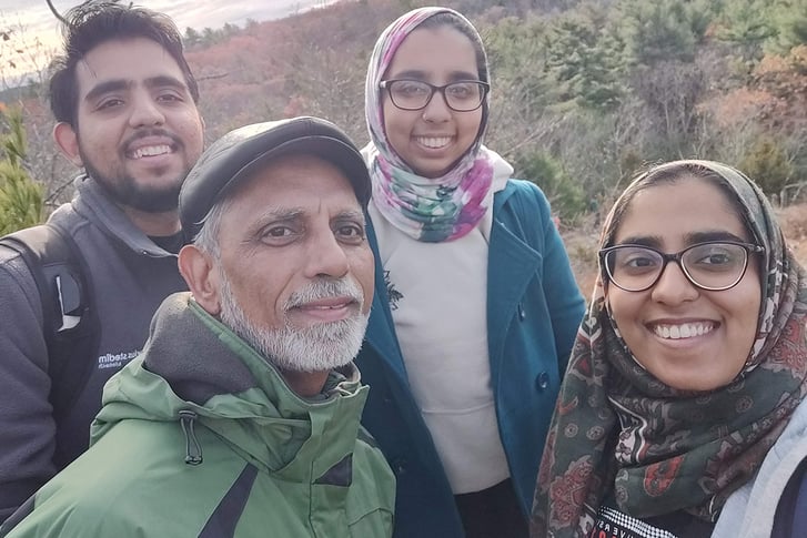 Warisha Siddiqui and family in mountain landscape