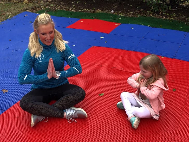 Dr. Karen Sutton exercising with daughter