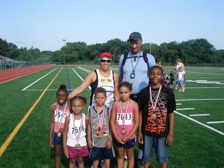 Coach Maria Romano with grandchildren