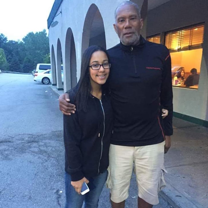 Coach Mitchell Strong and granddaughter