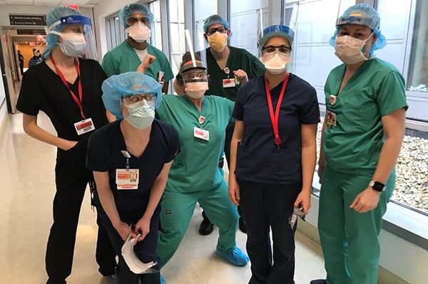 Nicole Pieschata and fellow hospital workers
