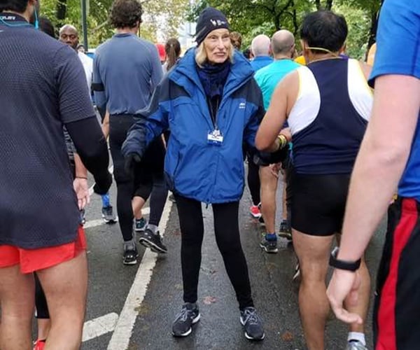 Volunteer Barbara Rubenstein at NYRR race