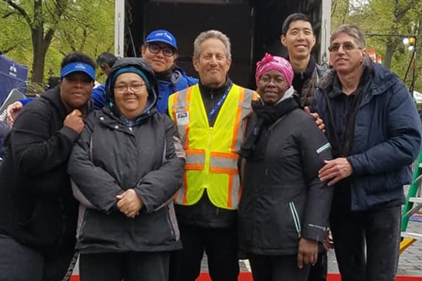 Maria Bright and other NYRR volunteers at race in Central Park