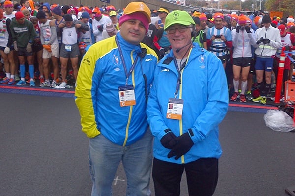 Volunteer Tom Joyce at TCS New York City Marathon start