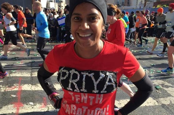 Priya Seshan in a marathon