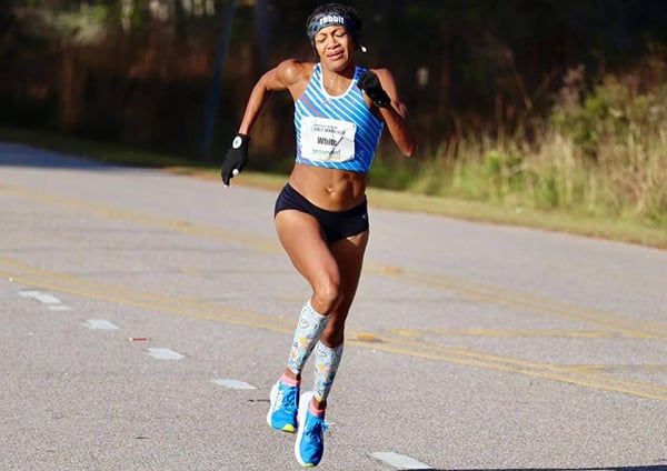 Shawanna White running in a race