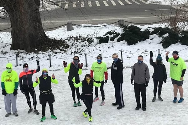 Achilles New Jersey group photo in snow