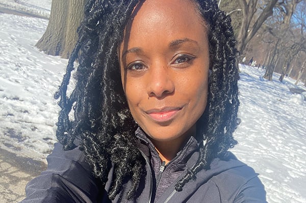 Kaliswa Brewster selfie after a run