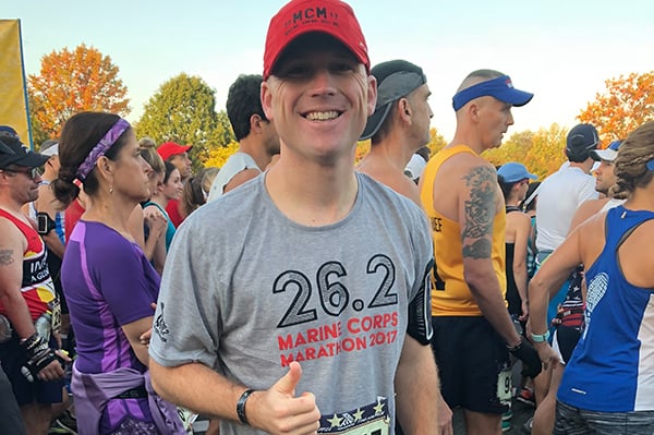 Ryan Anness at start of 2017 Marine Corps Marathon