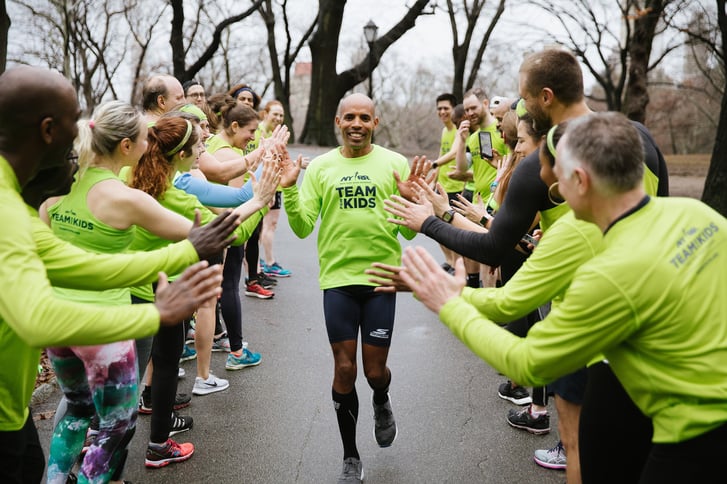 Meb Keflezighi runs the 2018 NYRR Virtual For the Kids 5K Benefiting Rising New York Road Runners (RNYRR).