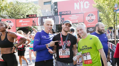 Racers posing at the start line of the Bronx 10K