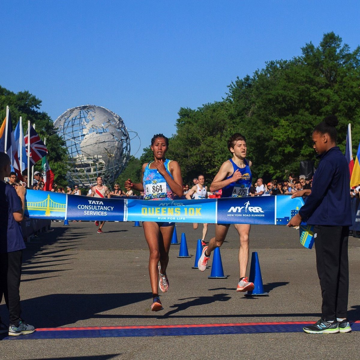 Birtukan Fente Alemu of Ethiopia was the first female finisher with the time of 33:23