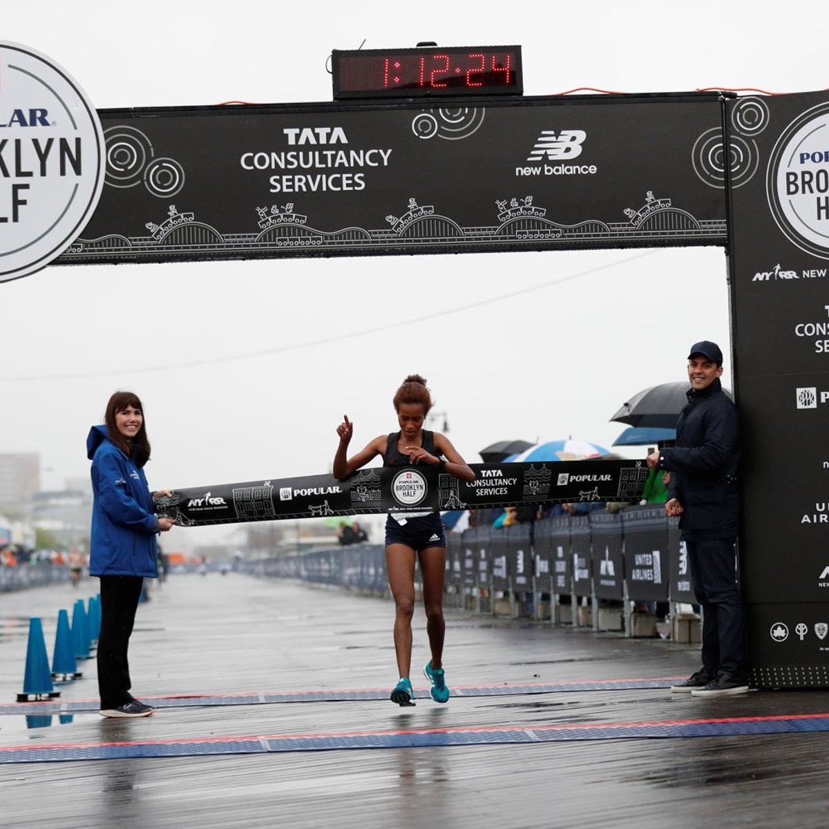 Askale Merachi won the women's race at the 2018 Popular Brooklyn Half