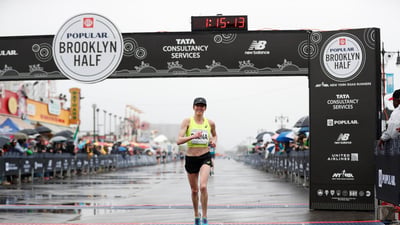 Olympian Deena Kastor was second at the 2018 Popular Brooklyn Half, her 19th race with NYRR