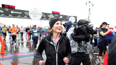 Good Morning America's Amy Robach finishes the 2018 Popular Brooklyn Half