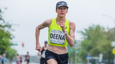 Olympian Deena Kastor was second at the 2018 Popular Brooklyn Half, her 19th race with NYRR