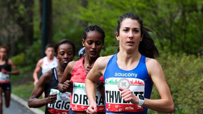 Laura Thweatt, 29, was the top American women’s finisher of the day placing fourth in 32:22.