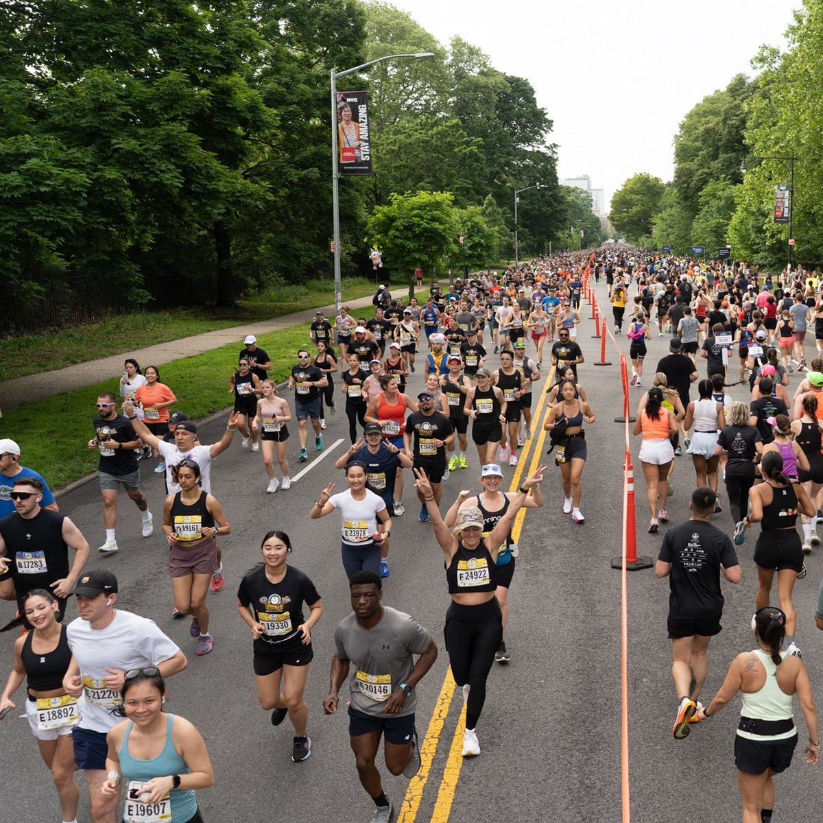 Runners running on the street during the RBC Brooklyn Half