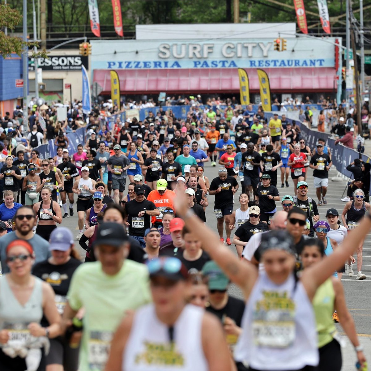 Runners running in Coney Island for the RBC Brooklyn Half