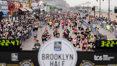 Nearly 28,500 finishers crossing the 2025 RBC Brooklyn Half