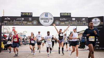 Nearly 28,500 finishers crossing the 2025 RBC Brooklyn Half