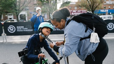 Young Rising runners at the 2025 Boardwalk Kids Run at the RBC Brooklyn Half